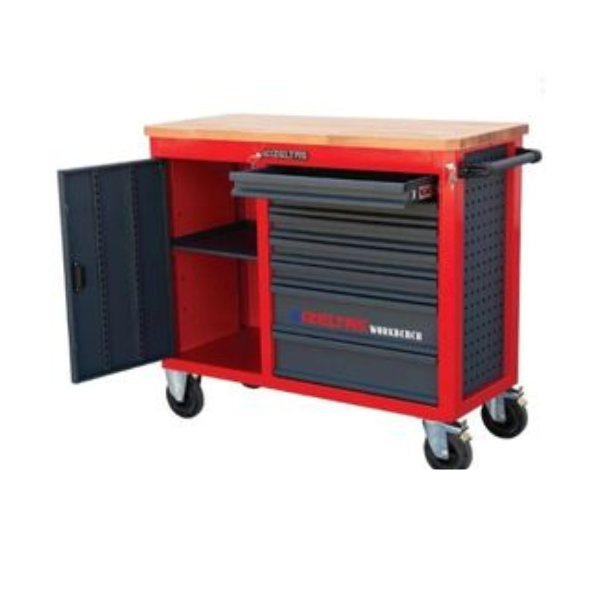 İzeltaş Takım Dolabı Ahşap Üst Tablalı Workbanch 7 Çekmeceli